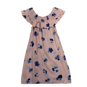 Ruffled Sleeveless Top blouse Pink floral  Size medium EYESHADOW